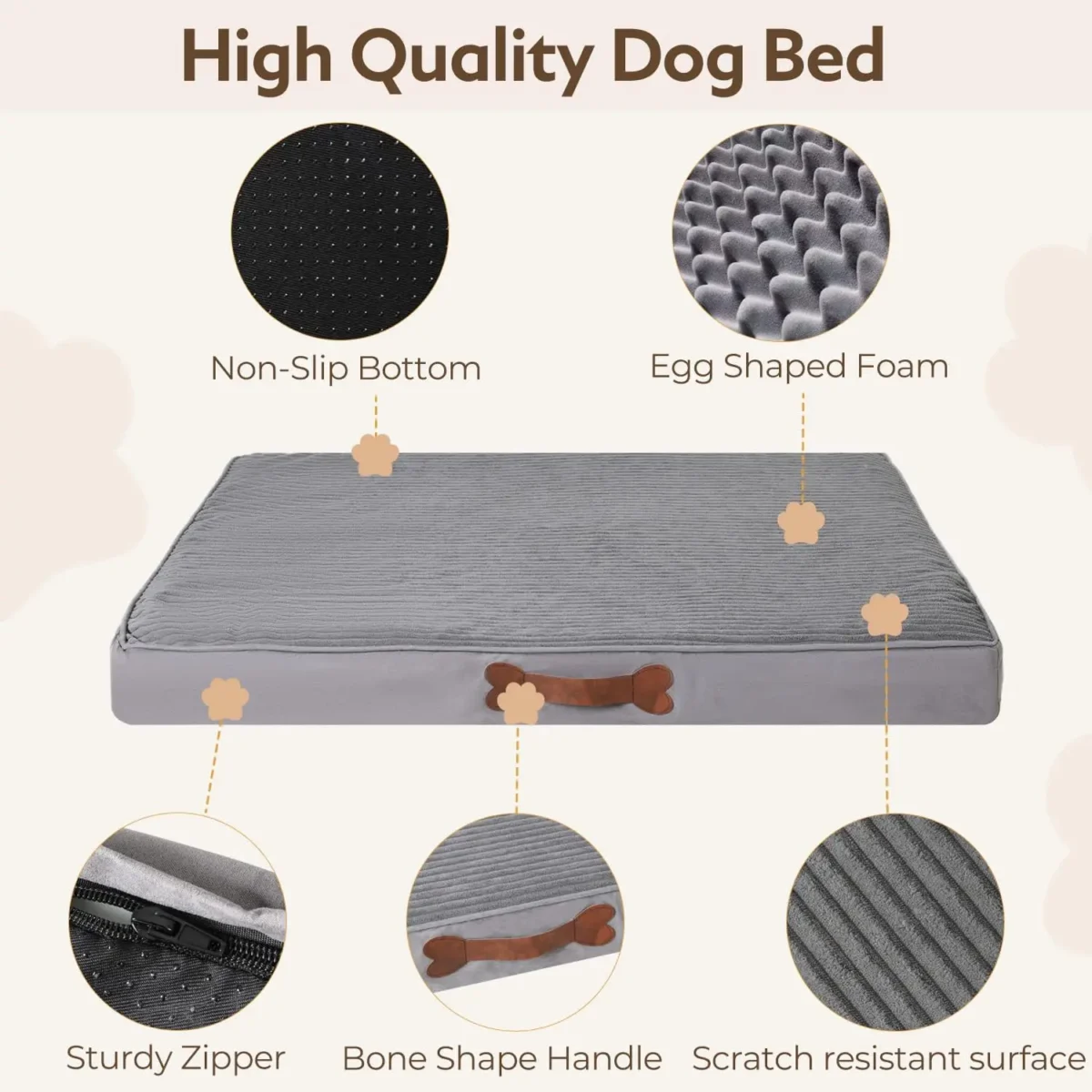 Dog Bed Egg Crate Foam Mattress - Universal Fit For Most Dog Crates &Amp; Kennels, Orthopedic Comfort Pet Mat With Non-Slip Bottom, - Image 6