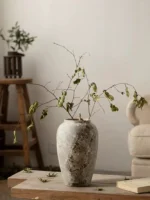 Jingdezhen mottled retro new Chinese pot wabi-sabi wind decorative ornaments entryway TV cabinet vase - Image 3