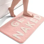 50x80cm Funny Bathmat Pink Cute Get Naked Floor Carpet Non Slip Soft Fluffy and Absorbent Microfiber Colourful Bathroom Mats Rug - Image 6