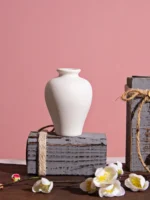 Modern mat Cerc Flower Vase White Decorative Item for Living Room Bedroom Desk Bede Home Decor Festive Decor - Image 3