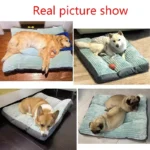 Cozy Corduroy Dog Bed - Detachable & Washable Comfort Mat - Image 3