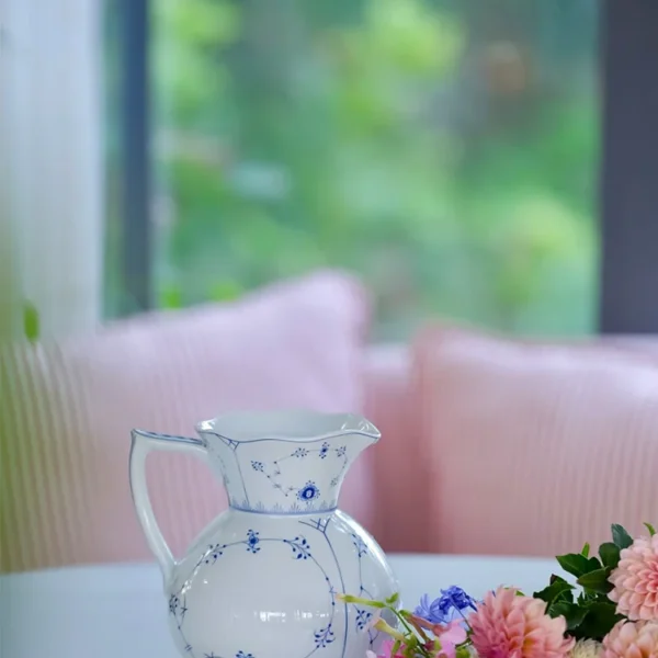 Jingdezhen Cerc Flower Vase Luxury Vintage Earthenware Jar Decorative Floral Arrangement for Living Room Wabi Sabi Sle O...