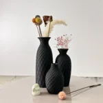 3-Piece Set of Spider Web Textured Vase, Bohemian Style Vase Decoration, Dried Flower Arrangement Vase, Suitable for Modern Home Decoration Ornaments, Office Decoration Ornaments Vase, Best Holiday Gifts