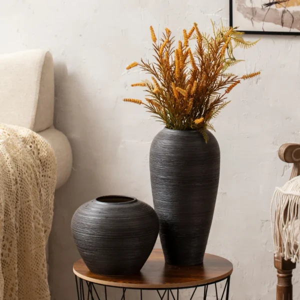 Nordic Minimalist Ceramic Vase Trio for Elegant Decor