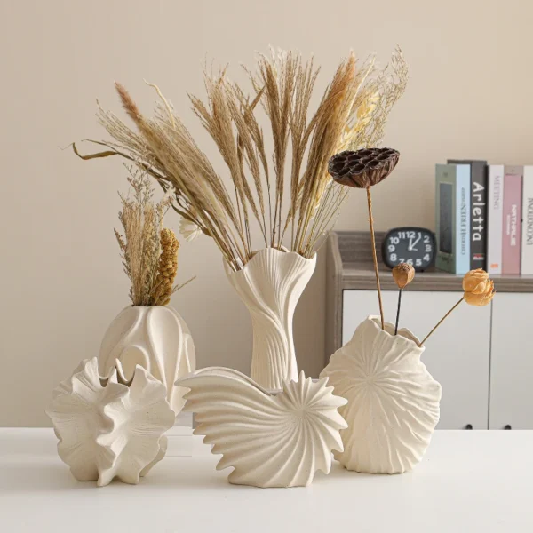 Sophisticated Frosted White Ceramic Vase for Modern Spaces