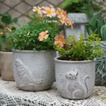 Charming Bird Cement Planters - Whimsical Succulent Pots - Image 3