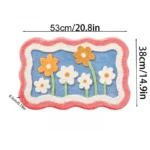 1pc 40*60cm Cute Flower Bathroom Rug, Machine Washable Bathroom Floor Mat, Extra Soft Absorbent Non-Slip Bath Rug - Image 6