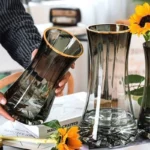 Creative Simple Original Color Glass Flower Vase Transparent Water Fre Flowers Lilies Nordic ular Living Room ... - Image 3