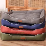 Luxury Waterproof Square Dog Bed for Large Breeds & Cats