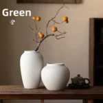 Retro Chinese Cerc Flower Vase Simple White Decorative Dry Flower Insertion No Tead Coarse Pot for Living Room - Image 2