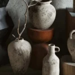 Jingdezhen rough pottery dry flower vase ornament vintage ceramic pot new Mediterranean milk pot flowerpot - Image 4