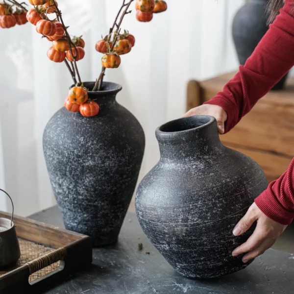 Rustic Retro Cerc Vase for Dry Flowers - Minimalist Charm