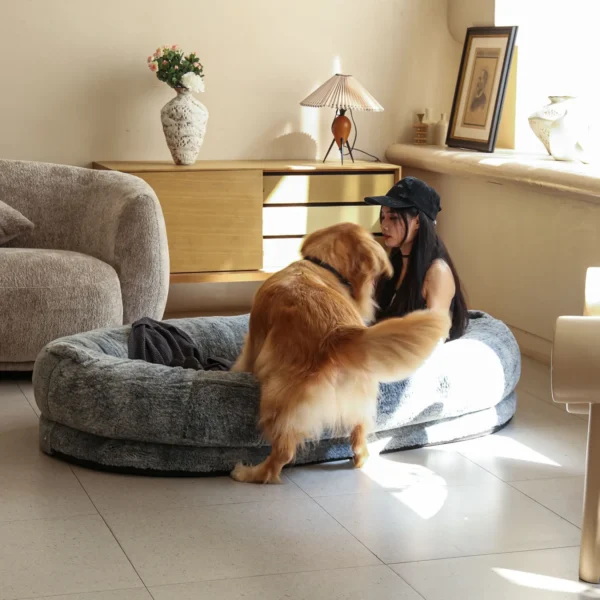 170CM Human Dog Bed for Adult Giant Size Dog Bed PV Plush Cover Orthopedic Sponge Base Pet Bed Mat with Blanket