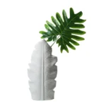 Simple ceramic vintage craft leaf shape vase three pieces rough pottery vase rustic style home decoration - Image 5