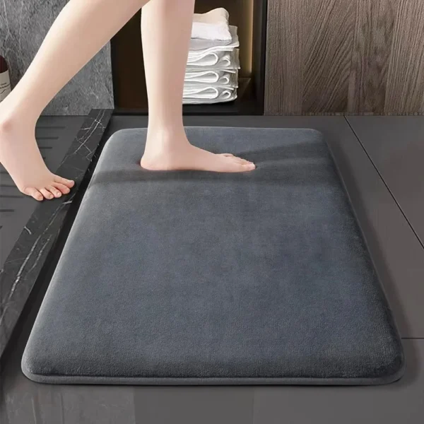 Solid Color Bathroom Mat Bathroom Floor Mat Door Mat Household Non Slip Foot Mat Coral Velvet Absorbent Quick Drying Door Mat