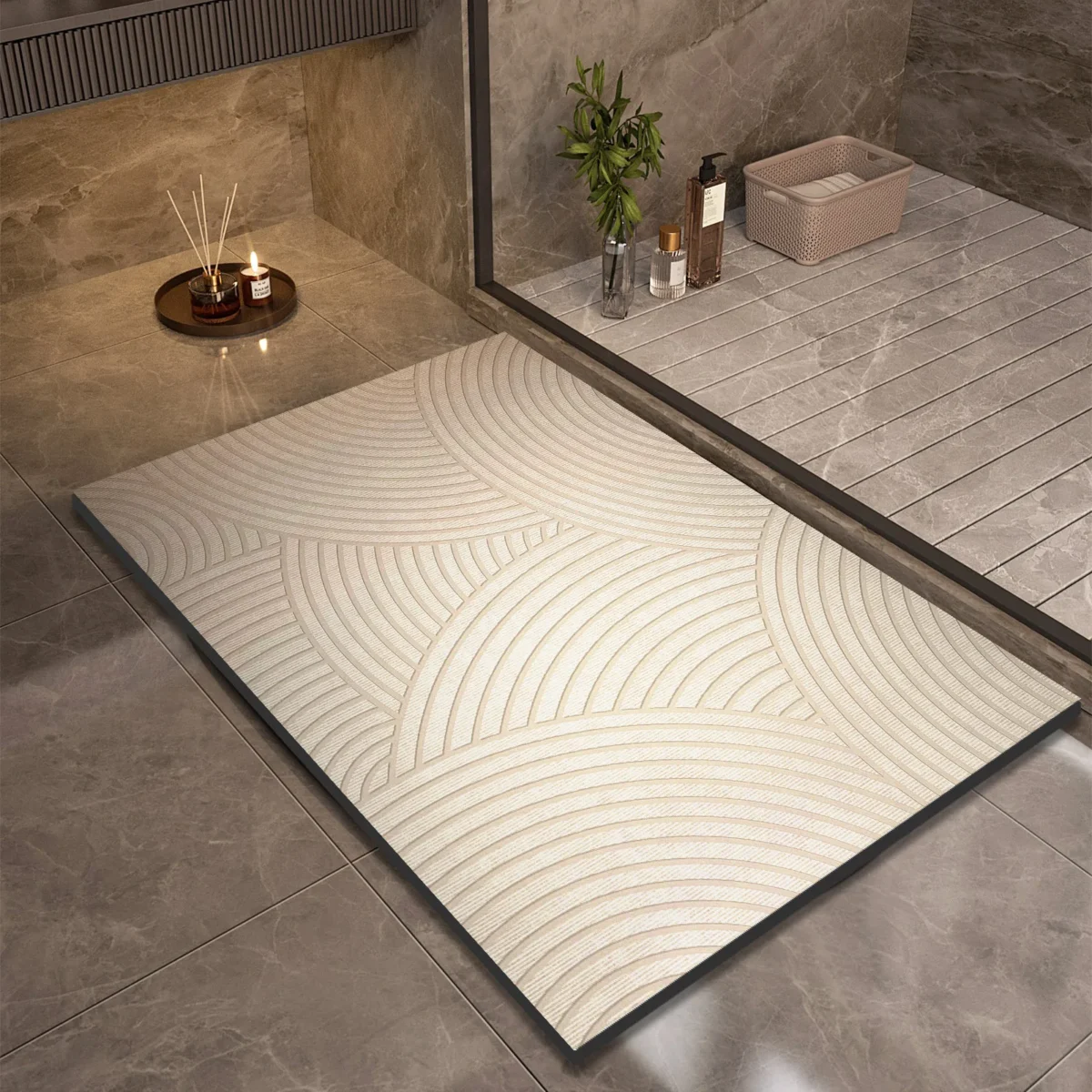 Super Absorbent Bath Mats Bathroom Anti Slip Shower Foot Mat Quick Dry Bathtube Carpet Toilet Rug Doormat Washable - Image 1