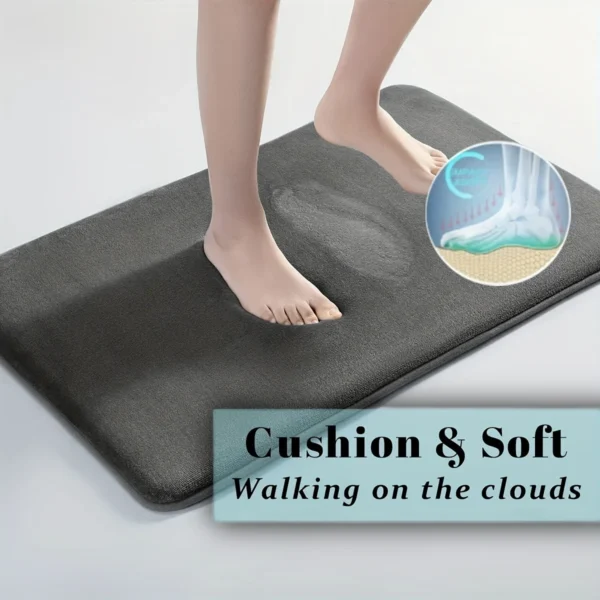 Furry solid color embroidery bathroom thick absorbent floor mat thick shower room non-slip foot mat dirt-resistant entrance mat