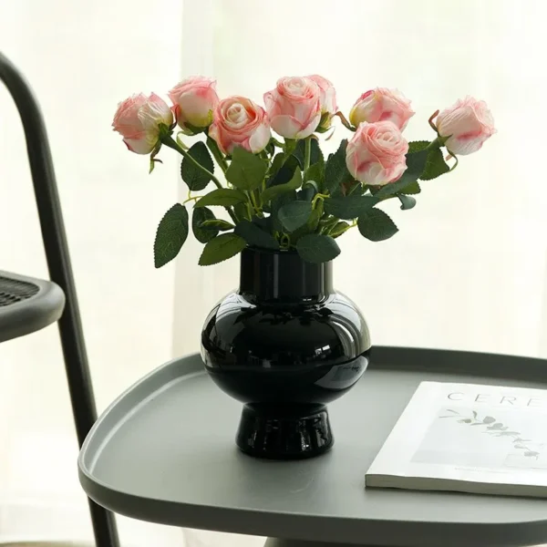 Fengtong Glass Flower Vase Milk White Color Fre Flower Water Cultivation Living Room Decorative Items High Quali Home Decor