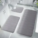 Soft & Absorbent 3-Piece Memory Foam Bath Mat Set - Image 5