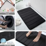 Super Absorbent Bath Mat Memory Foam Carpet Non-slip Bathroom Rug Bathtub Side Floor Rugs Shower Room Doormat Toilet Footpad - Image 4