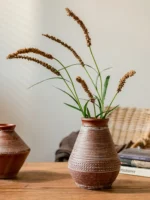 Retro Cerc Flower Vase Terracotta Pot Decorative Floral Arrangement Home Decor Large Medium Small Size Antique Sle