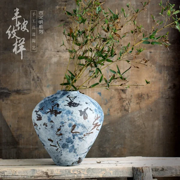 Elegant Handmade Tall Ceramic Vase for Pampas & Blooms