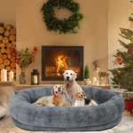 Giant Luxury Dog Bed with Cozy Blanket for Ultimate Comfort - Image 4