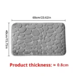 1pc embossed fiber carpet, bathroom living room anti slip mat, pebble floor mat, household items - Image 6