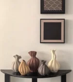 Livetai Wabi-Sabi Handmade Ceramic Vase, Organic Artistic Flower Pot for Living Room, Study & TV Console, Modern Boho Decor - Image 6