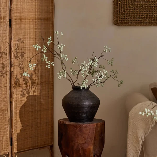 Song Dynas Aesthetic Vase Decoration Artificial Dry Flower Mazzard Fruit Bouquet Entrance Living Room Artificial Flower Pot...