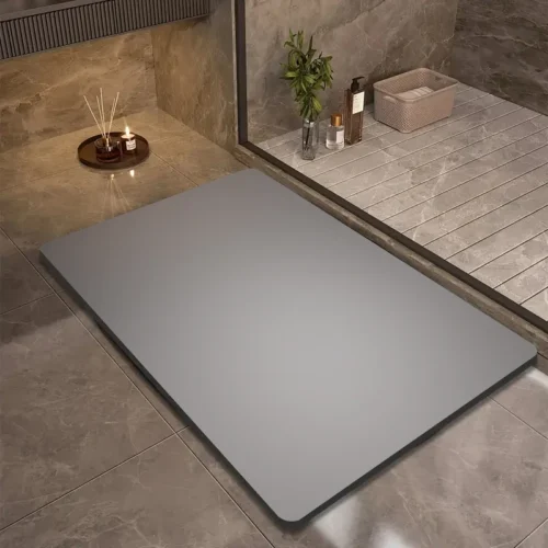 Solid color diatom mud bathroom anti-slip mat shower room door absorbent foot mat dirt-resistant toilet mat door mat
