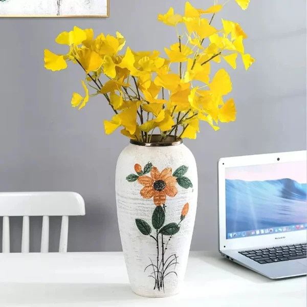 Nordic Sunflower Ceramic Vase - Elegant Abstract Home Decor