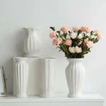 Nordic White Cerc Flower Vase Simple Dry Flower Holder Fre Flower Arrangement Living Room Desktop Decoration Ornaments