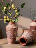 Retro Cerc Flower Vase Terracotta Pot Decorative Floral Arrangement Home Decor Large Medium Small Size Antique Sle - Image 3