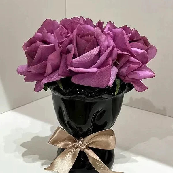 French Sle Cerc Flower Vase Handheld Bouquet Premium Feeling Nordic Sle Living Room Decorative Pieces Water Cultivation