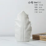 Simple ceramic vintage craft leaf shape vase three pieces rough pottery vase rustic style home decoration - Image 6