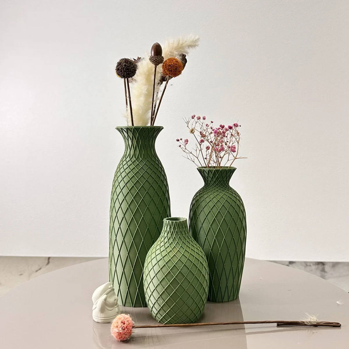 3-Piece Set Of Spider Web Textured Vase, Bohemian Style Vase Decoration, Dried Flower Arrangement Vase, Suitable For Modern Home Decoration Ornaments, Office Decoration Ornaments Vase, Best Holiday Gifts - Image 3