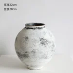 Wabi-sabi style soft furnishings with Jingdezhen handmade pottery ceramic vase vintage rough pot flower arrangement - Image 6