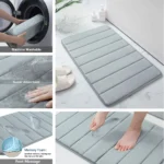 Super Absorbent Bath Mat Memory Foam Carpet Non-slip Bathroom Rug Bathtub Side Floor Rugs Shower Room Doormat Toilet Footpad - Image 2