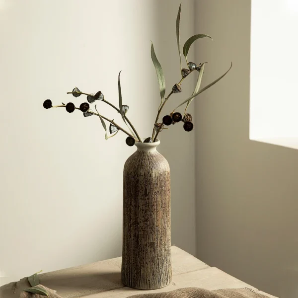 Elegant Round Ceramic Vase for Home & Office Decor