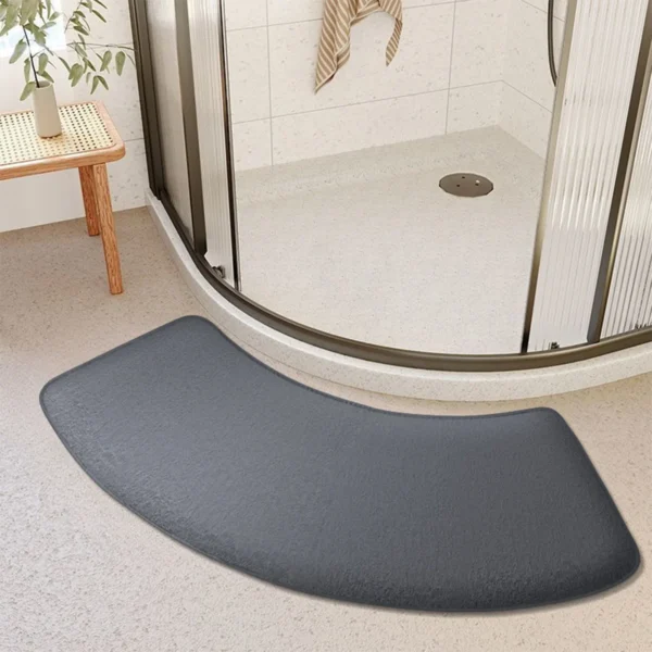 Solid color flannel bathtub mat thick furry bathroom floor mat shower room door mat toilet non-slip mat