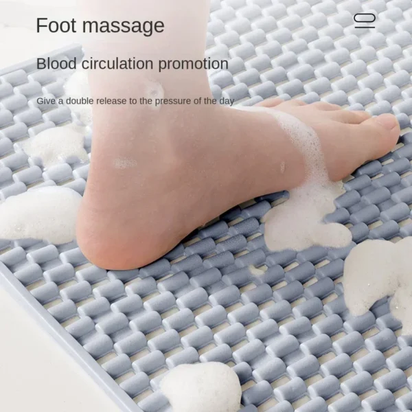 1pcs Non-Slip PVC Bathroom Floor Mat - Waterproof Shower Room Anti-Skid Foot Pad Bath Mat for Bathroom Rug Toilet Carpet