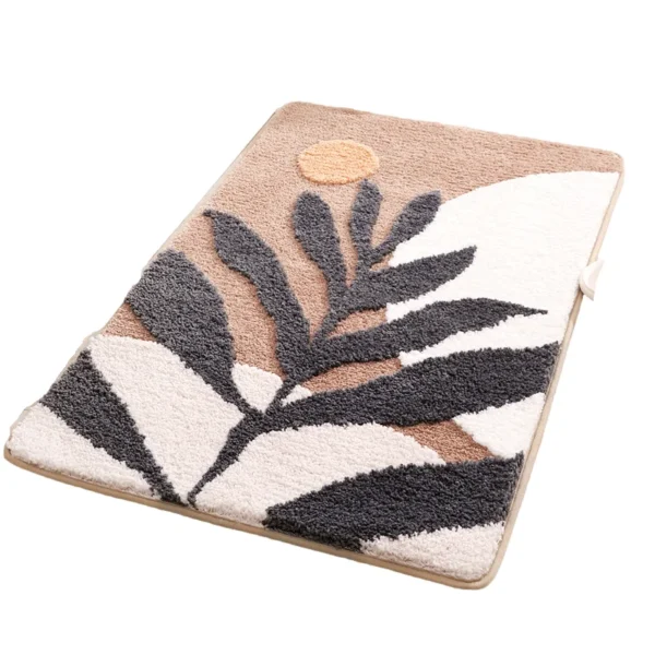 Leaves Flocking Bath Mat Non-slip Absorbent Microfiber Bathroom Rug Home Entrance Door Mat Super Soft Gift Bathmats Carpet
