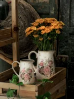 Retro Creative Art Cerc Flower Vase Bottle Home Decoration Living Room Water Cultivation Container Plant Stand Ornament
