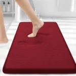 Olanly Silicone Bath Mat Memory Foam Carpet Non-Slip Shower Bathroom Rug Soft Foot Mat Stone Floor Super Absorbent Quick Dry Rug