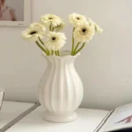 Nordic Large White Cerc Flower Vase Simple Modern Decoration Fre Flowers Dried Flowers Desktop Flower Arrangement Living... - Image 4