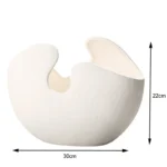 Modern White Ceramic Egg Shell Vase, Vegetarian Art Flower Pot, Home Desktop Decoration Ornaments, Crafts Gift - Image 3