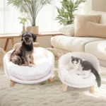 Luxurious Cotton Elevated Pet Sofa Bed with Waterproof Cushion - Image 4