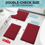 Olanly Silicone Bath Mat Memory Foam Carpet Non-Slip Shower Bathroom Rug Soft Foot Mat Stone Floor Super Absorbent Quick Dry Rug - Image 2