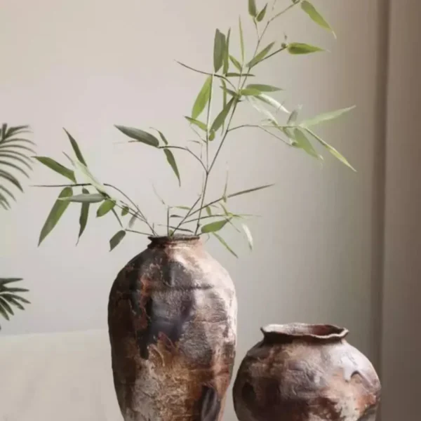 Rough Ceramic Ceramic Vase Countertop Flower Arrangement Retro Nostalgic Wabi-sabi Style Handmade B&B Hotel Ornament